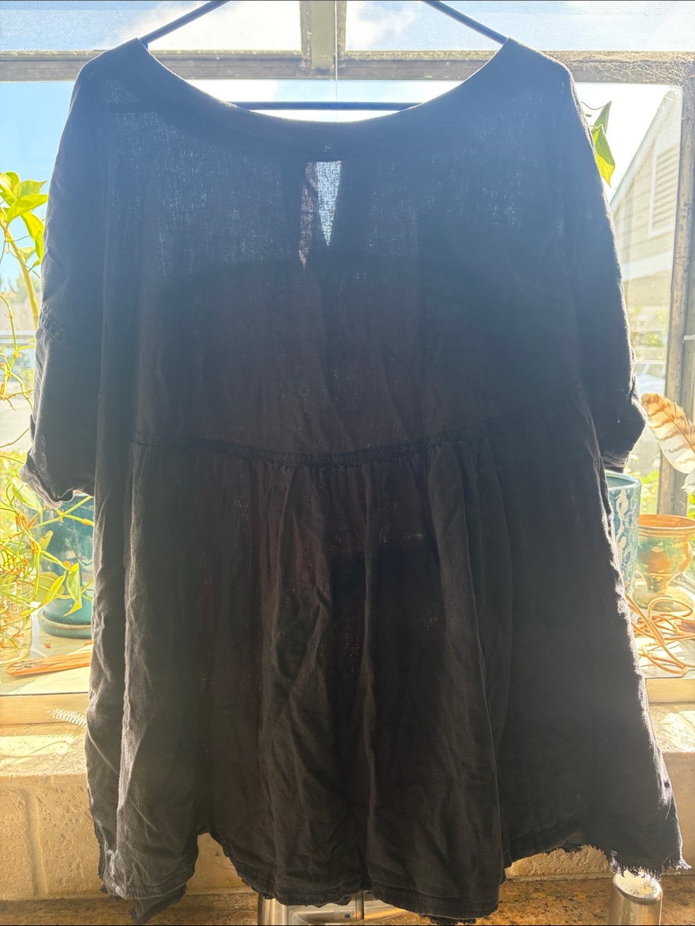 We The Free navy blue flowy tunic Top